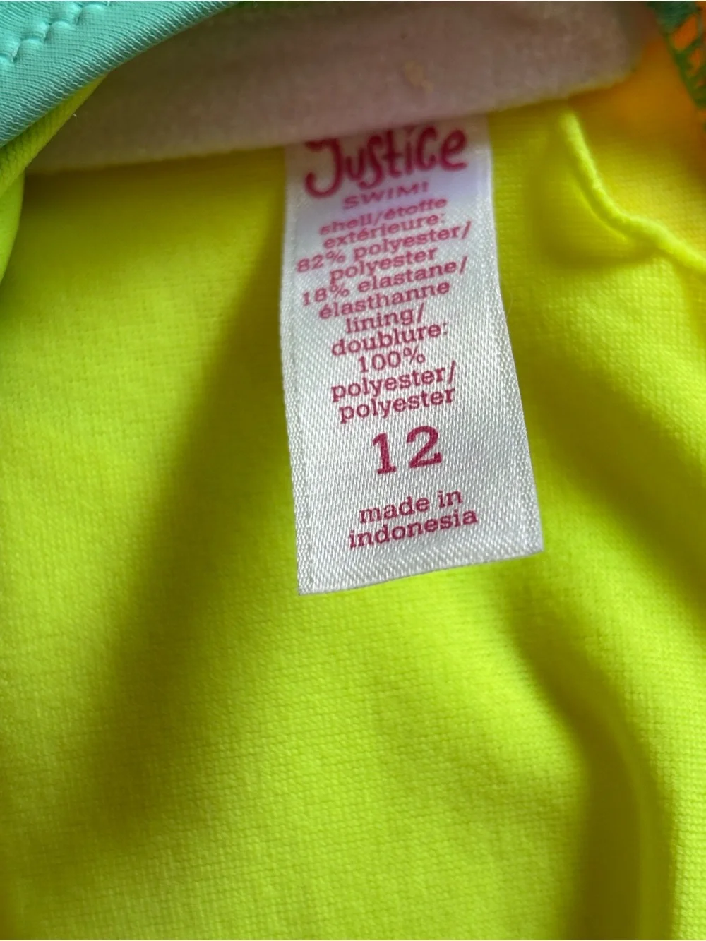 Justice Girls Neon Colorblock Bikini